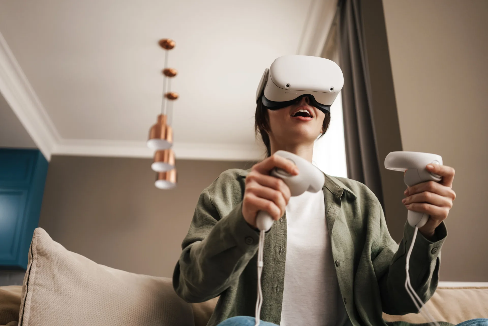 Person using a VR headset